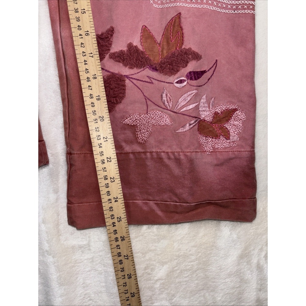 Free People We The Free Electric Sands Floral Embroidered Cropped Pants 8 Auburn - Picture 8 of 13